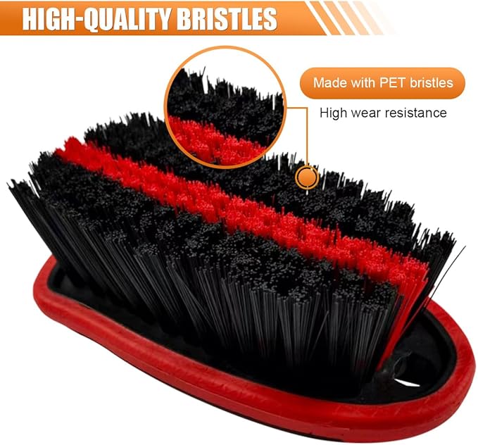 Car Carpet and Upholstery Cleaning Brush, Stiff Bristle Car Detailing Carpet - Image 3