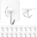 ZESLMG Adhesive Wall Hooks for Hanging, 16 Pack Self Sticky Hooks Heavy Duty by ZESLMG