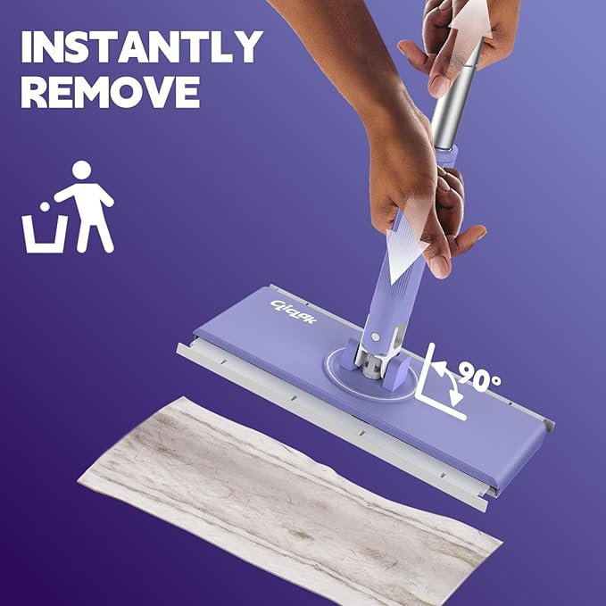 Disposable Sweeper Dust Mop, No-Touch Attach & Remove Cloth Instantly, - Image 3