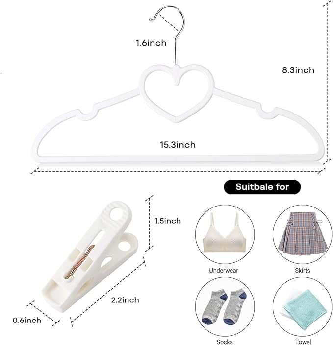 Plastic Hangers 30 Pack, Cute Hangers Ultra Thin Space Saving - Image 2