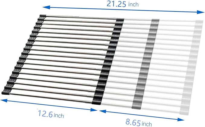 Large Telescopic Drain Rack Roll Up Rack Heat-Resistant Dish Drainer Kitchen - Image 6