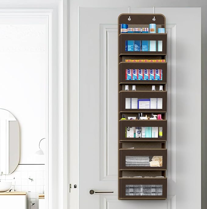 Simple Houseware 6 Clear Window Pocket Over Closet Door Storage Hanging - Image 5