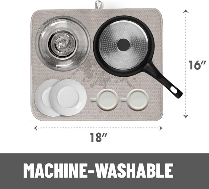 Bellemain XXL Dish Mat Microfiber Dish Drying Mat, Super absorbent - Image 3