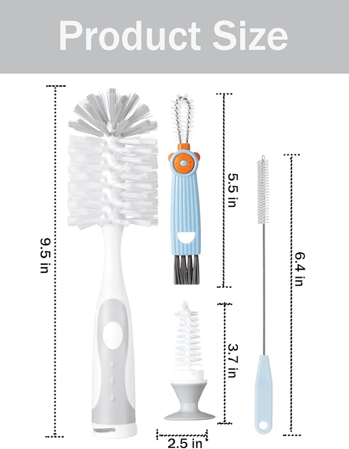 5 in 1 Cleaning Brush Set, Anivona Bottle Brush Cleaner, Water Bottle Brushes - Image 2