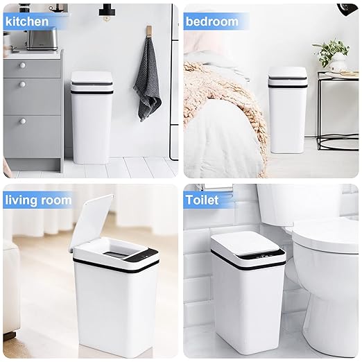 Bathroom Automatic Trash Can 3 Pack 2.2 Gallon Motion Sensor Touchless Small - Image 7
