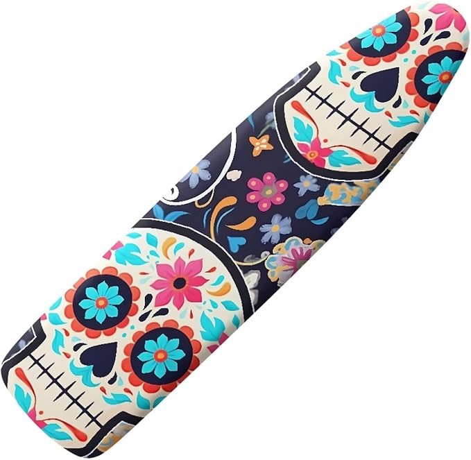 Tribe Floral Skull Ironing Board Cover 15x54 Inch Standard Mexican Skeleton by Daulesho