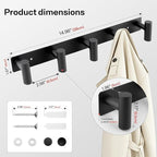 Black Wall Mounted Coat Rack – 5 T-Shaped Towel Rack - Image 4