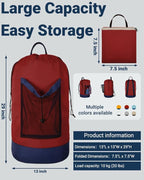 Laundry Bag with Shoulder Straps and Mesh Pocket Laundry Backpack Large - Image 2