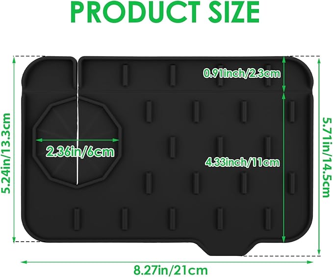 Sink Faucet Splash Guard Mat Silicone Soap Dish Pad Faucet Handle Drip Catch - Image 2