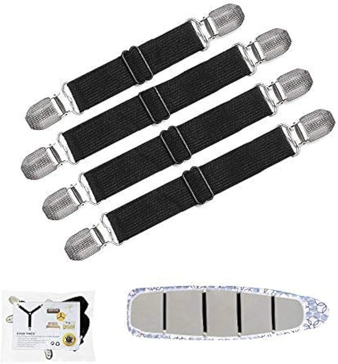 Goodtimes Ironing Board Cover Clips, Adjustable Ironing Board Pad Braces by Goodtimes