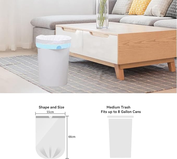 6 Gallon Trash Bags Drawstring, Garbage Bags - Image 2