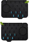 2 Pieces Black Faucet Guard & Draining Mat 8.3" Mini Splash Guard Faucet Handle by Apqagjy