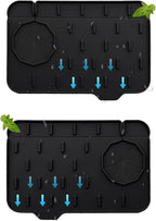 2 Pieces Black Faucet Guard & Draining Mat 8.3" Mini Splash Guard Faucet Handle by Apqagjy