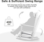 Devoko HDPE Rocking Chair Plastic Outdoor Indoor Patio Rocker Chair High Back All Weather Rocker for Patio Backyard Porch Garden (White) - Image 7