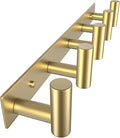Gold Coat Hooks, Bags & Towels, Heavy-Duty Metal Rail by Unknown