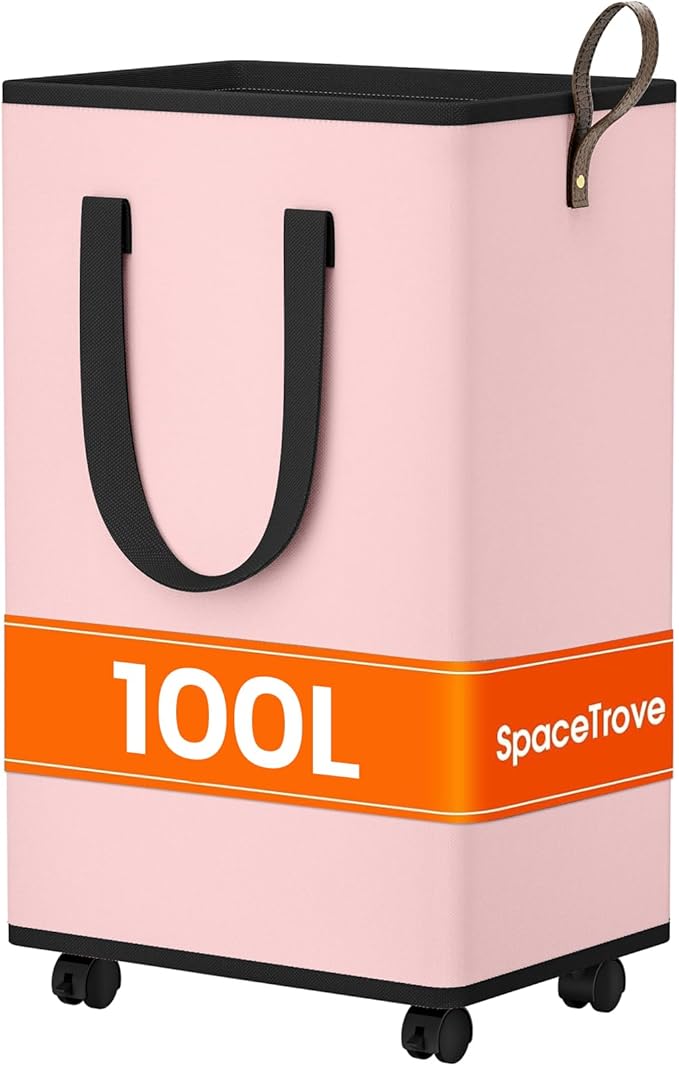 Laundry Basket with Wheels, Collapsible Laundry Baskets, Laundry Hamper with by Unknown