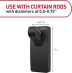 Command 10 lb Matte Black Curtain Rod Hooks, 2 Hooks and 4 Strips, No Drilling - Image 2