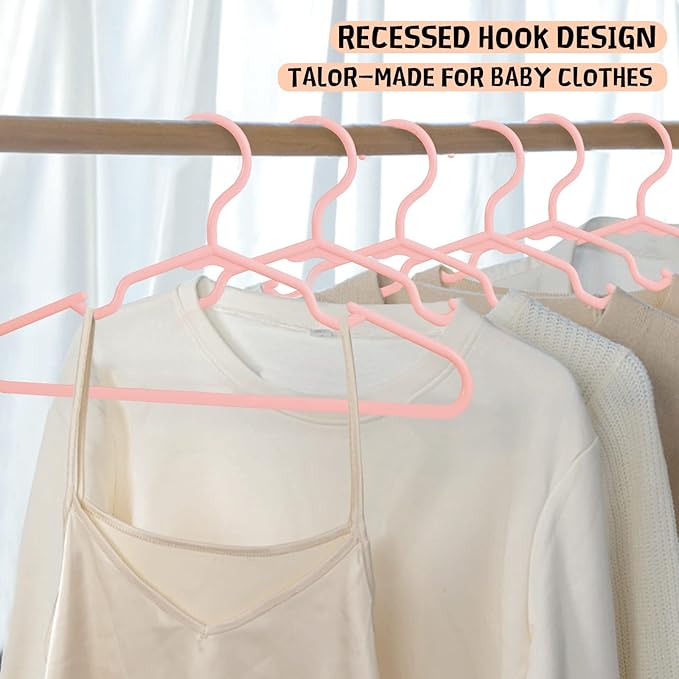 60 Pack Pink Kids Hangers 11.6 Inch - Image 6