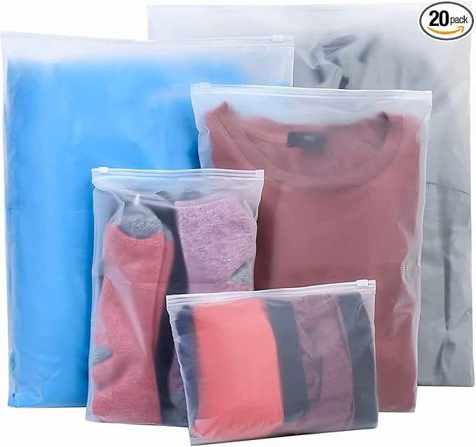 20 Pcs Travel Storage Bags, Clothes Packaging, Reusable Plastic Ziplock by Siyurongg