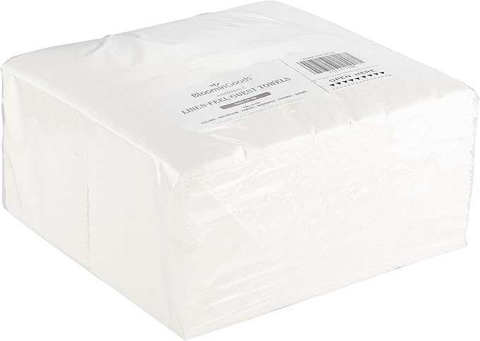 100-Pack BloominGoods Disposable Bathroom Napkins | Linen-Feel Guest Towels | - Image 6