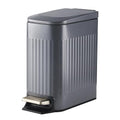 Slim Bathroom Trash Can with Lid Soft Close, Stainless Steel Garbage Can Step by SYNCVIBE