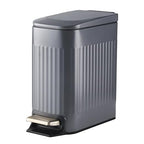 Slim Bathroom Trash Can with Lid Soft Close, Stainless Steel Garbage Can Step by SYNCVIBE