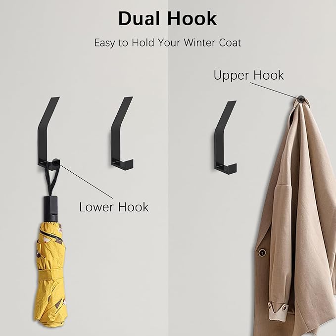 6 Pack Coat Hooks Wall Mount - Image 6
