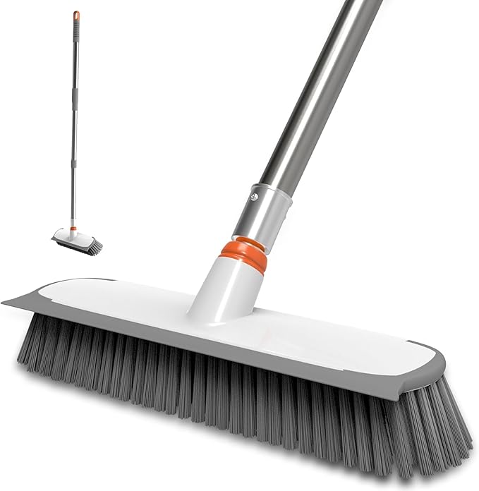 BITOPE Deck Scrub Brush with Long Handle, Heavy Duty Floor Cleaning Brush by BITOPE