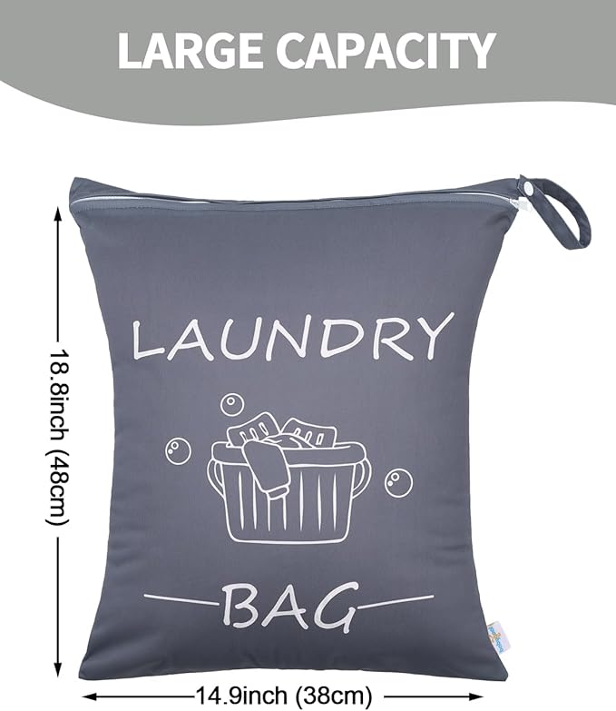 babygoal Travel Laundry Bags 2 Pack, Gym and Swimming-Washable Waterproof Wet - Image 2