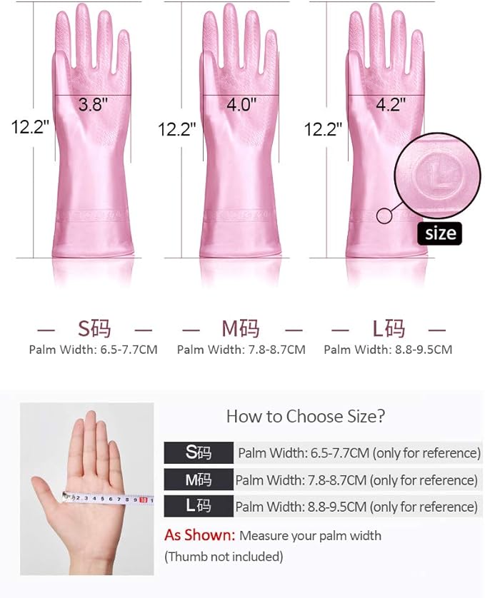 Alimat PluS 3 Pack Reusable Cleaning Gloves Latex Free, Dishwashing Gloves - Image 2