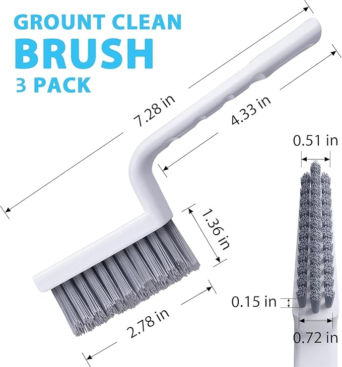 Grout Cleaner Brush, Hard Bristle Grout Cleaning Brushes Scrubber - Image 7