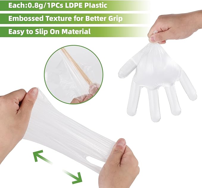 500 Pieces Plastic Disposable Gloves, Disposable Gloves - Image 3