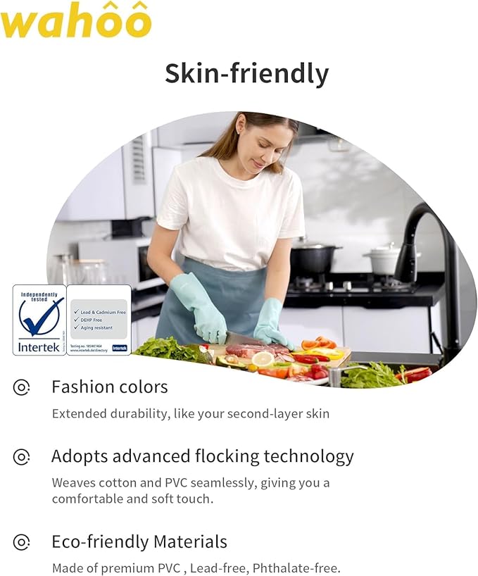 LANON wahoo Skin-Friendly Cleaning Gloves, Dishwashing Kitchen Gloves - Image 3