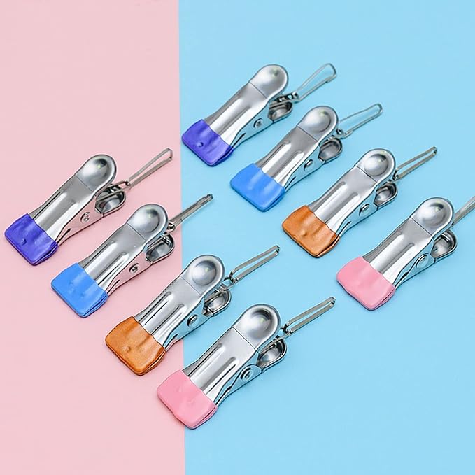Clothes Pins with Removable Hook, 32 Pack Stainless Steel Colored Clothespins - Image 7