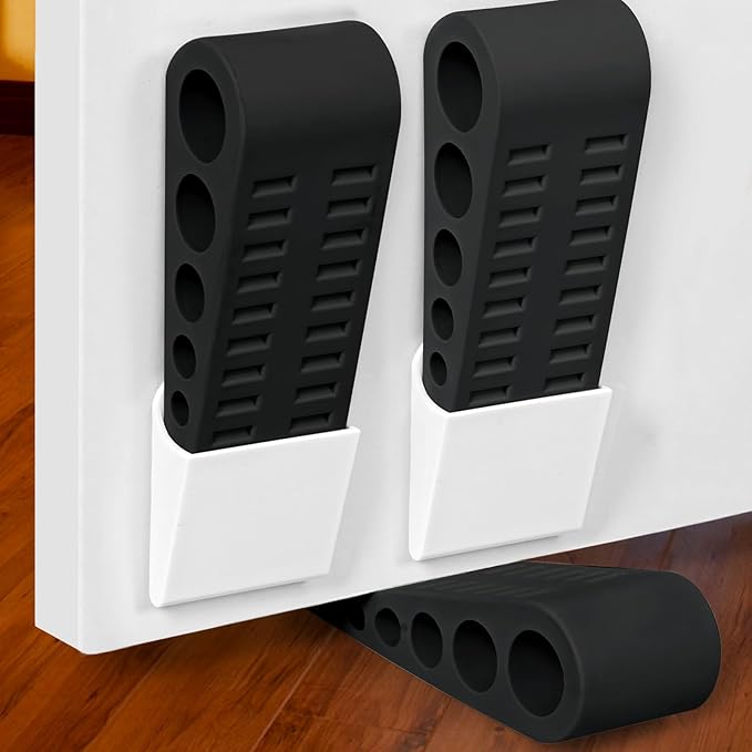 3 Pack Door Stops for Bottom of Door, Rubber Door Stopper Wedge by Optish