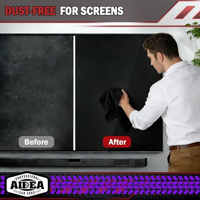 AIDEA Microfiber Cleaning Cloth Black 20PK, Microfiber Towels - Image 6