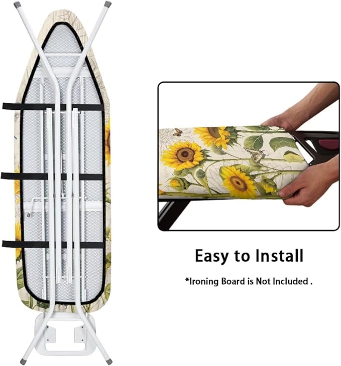 Sunflower Ironing Board Pad, Butterfly Ironing Board Cover 15" x 54" Scorch - Image 5