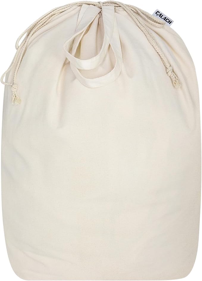 Canvas Laundry Bags with Handles & Square Base18"Lx18"Wx27.6"H, Extra Large by CALACH