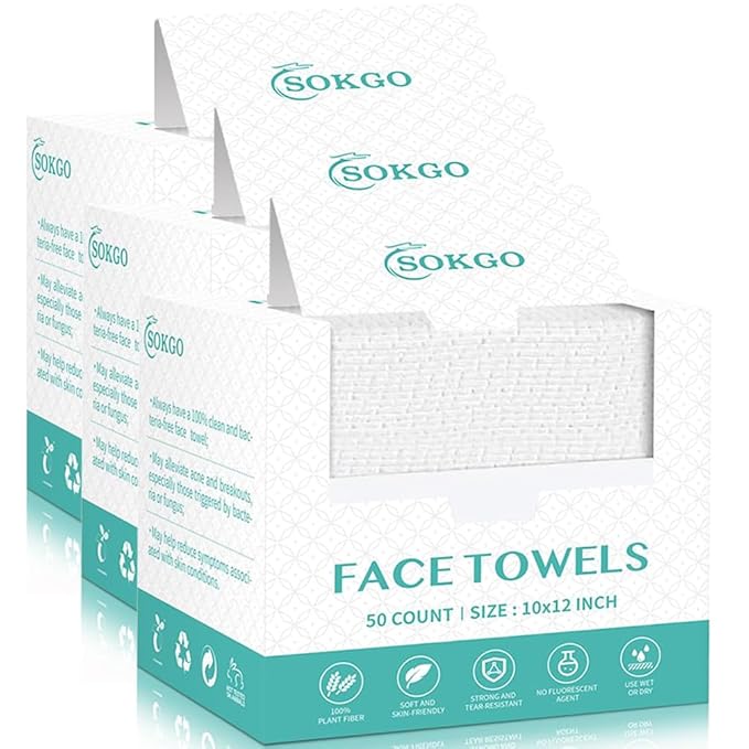 Disposable Face Towels, Facial Cleansing Cloths, Extra Soft Makeup Removing by Loske