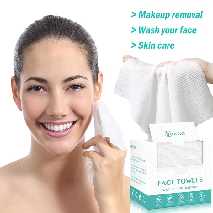 Disposable Face Towels, Facial Cleansing Cloths, Extra Soft Makeup Removing - Image 2