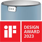 EKO Mini Desk Trash Can with Swing-Top Lid 0.4 Gallon Small Table Round - Image 3