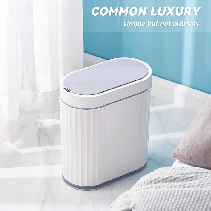 ELPHECO Bathroom Trash can Motion Sensor, Automatic Garbage can, Slim Plastic - Image 7
