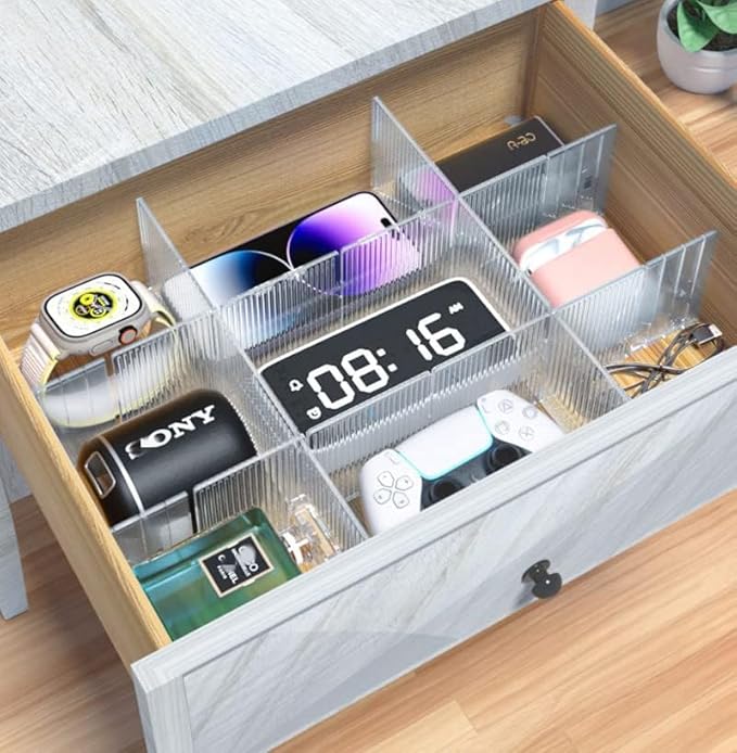 8pcs DIY Plastic Drawer Organizer Adjustable Drawer Dividers - Image 5