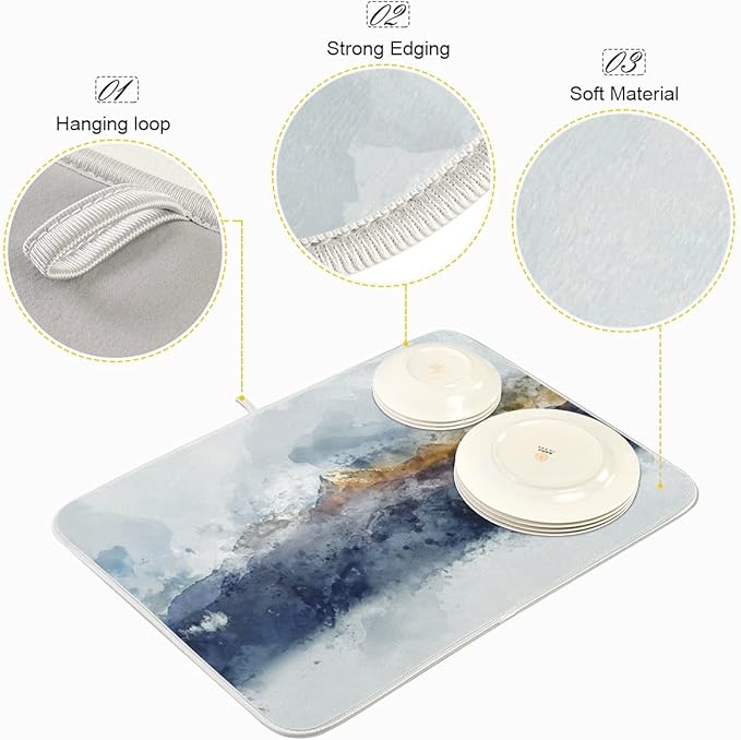 Absorbent Dish Drying Mat for Kitchen Counter - Image 4