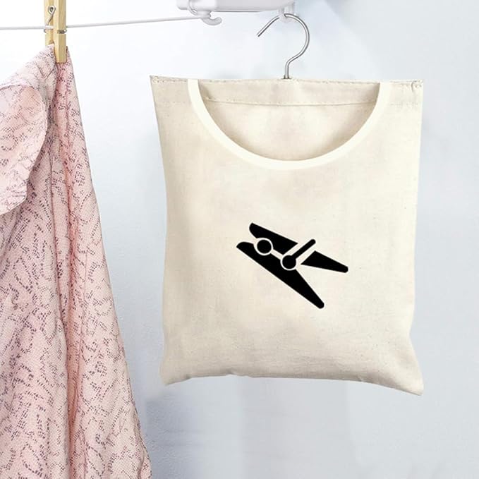 Laundry Clothespin Bag, 12 x 11 in Hang on Line Clothes Pin Hanging Bag Hanging - Image 6