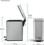 Home Zone Living 3-Pack 1.3 Gallon Small Bathroom Trash Can - Image 7