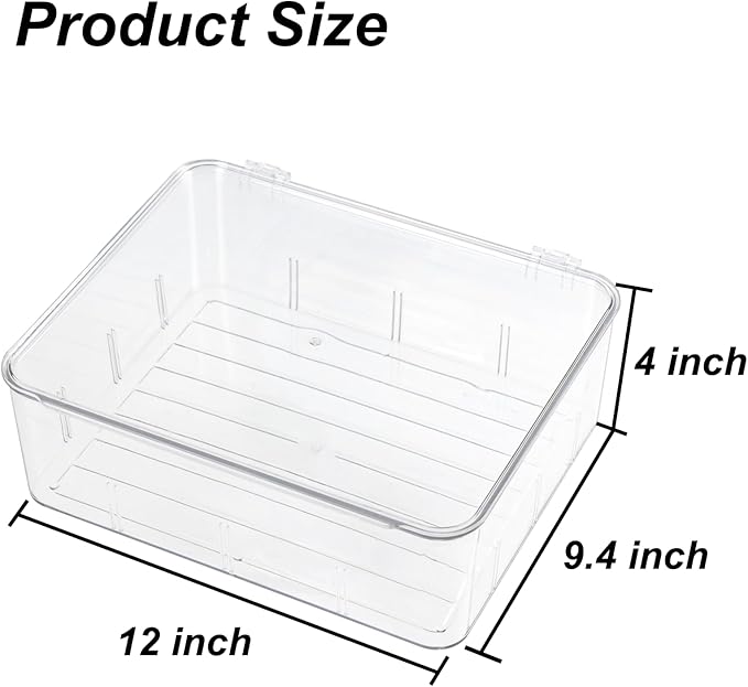 Clear Storage Container Drawer Organzier Dividers, Removable Divided Plastic - Image 3