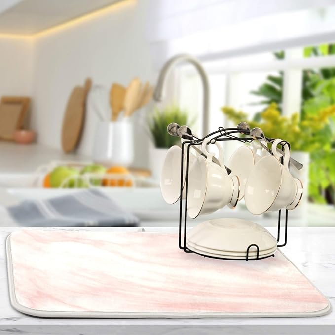 Super Absorbent Dish Drying Mat, Microfiber Fast-Drying Dish Mat, Kitchen Dish - Image 5