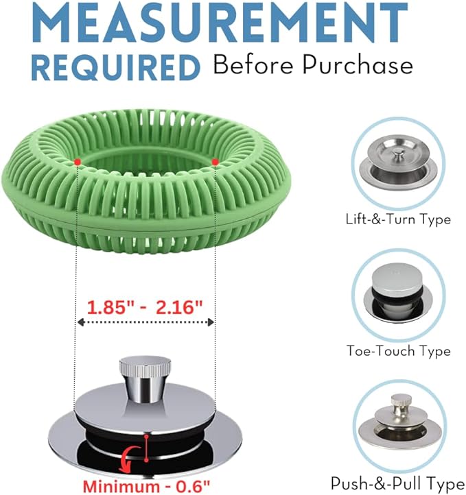 Hair Catcher for Shower Drain & Bathtub – TubRing Pop-Up Drain Protector & - Image 7