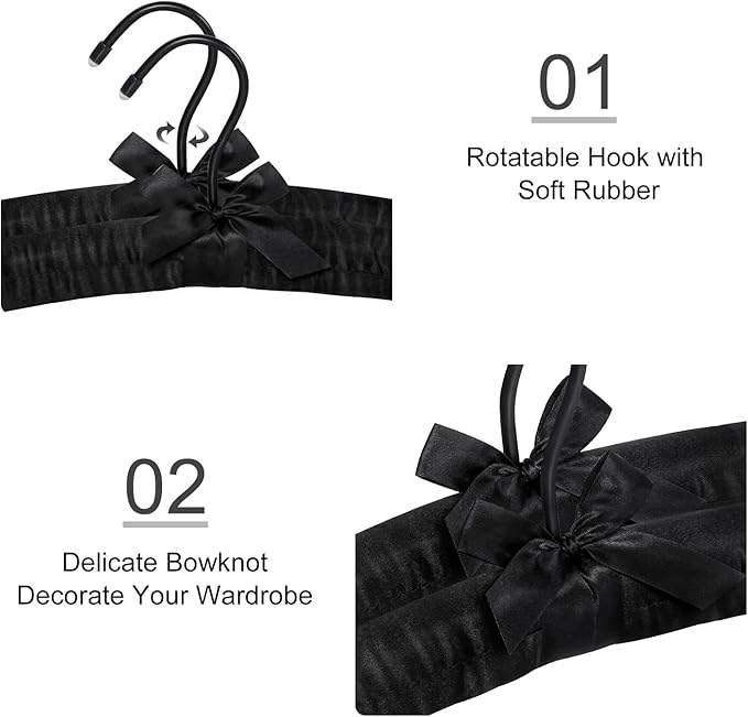 TOPIA HANGER Padded Hangers for Women Clothing, 17-inch Satin Hangers 10 Pack - Image 2